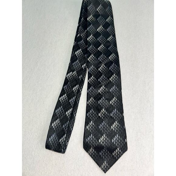 JOE JOSEPH ABBOUD 100%‎ Silk Men’s Tie VGC Gray Black Slate - Picture 1 of 5